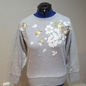 J. Crew Floral Embroidered Sweatshirt